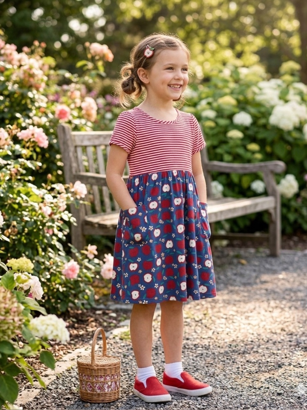 Cynthia Rowley Red and blue with 🍎🍎 Girls  Casual Dress Size 8